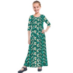 Cherry Blossom Forest Of Peace And Love Sakura Kids  Quarter Sleeve Maxi Dress by pepitasart