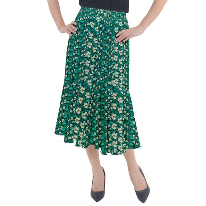 Cherry Blossom Forest Of Peace And Love Sakura Midi Mermaid Skirt