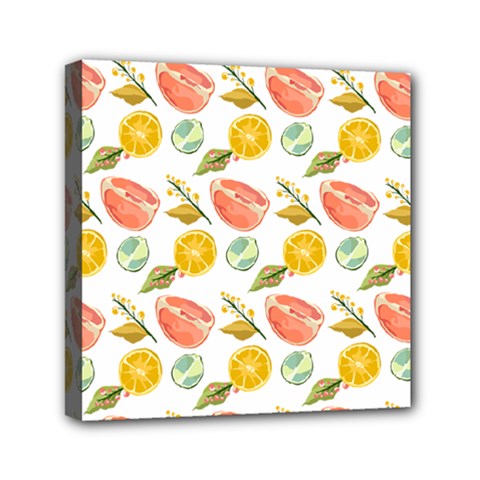 Citrus Gouache Pattern Mini Canvas 6  X 6  (stretched) by EvgeniaEsenina