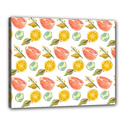 Citrus Gouache Pattern Canvas 20  X 16  (stretched) by EvgeniaEsenina