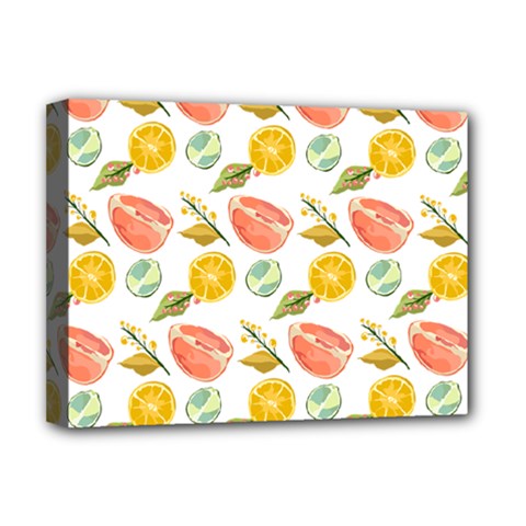 Citrus Gouache Pattern Deluxe Canvas 16  X 12  (stretched)  by EvgeniaEsenina