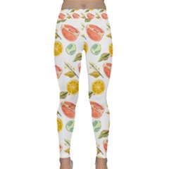 Citrus Gouache Pattern Classic Yoga Leggings by EvgeniaEsenina