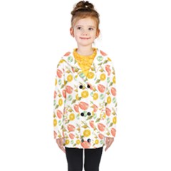 Citrus Gouache Pattern Kids  Double Breasted Button Coat by EvgeniaEsenina