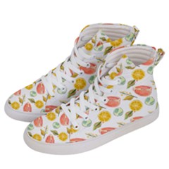 Citrus Gouache Pattern Men s Hi-top Skate Sneakers by EvgeniaEsenina