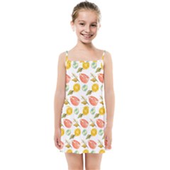 Citrus Gouache Pattern Kids  Summer Sun Dress by EvgeniaEsenina