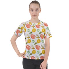 Citrus Gouache Pattern Women s Sport Raglan Tee