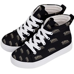 Dinosaur Skeleton Head Motif Pattern Kids  Hi-top Skate Sneakers by dflcprintsclothing