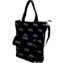 Dinosaur Skeleton Head Motif Pattern Shoulder Tote Bag View1