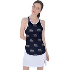 Dinosaur Skeleton Head Motif Pattern Racer Back Mesh Tank Top