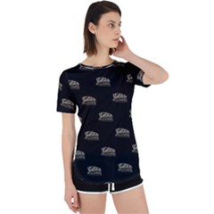 Dinosaur Skeleton Head Motif Pattern Perpetual Short Sleeve T-shirt