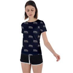 Dinosaur Skeleton Head Motif Pattern Back Circle Cutout Sports Tee