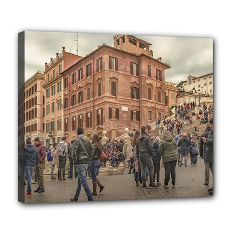 Piazza Di Spagna, Rome Italy Deluxe Canvas 24  X 20  (stretched) by dflcprintsclothing