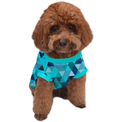 Teal Triangles Pattern Dog T-shirt by LoolyElzayat