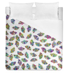 Folding Fan Background Wallpaper Duvet Cover (queen Size)