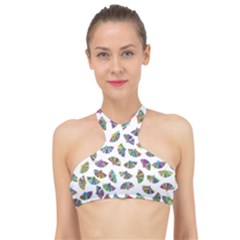 Folding Fan Background Wallpaper High Neck Bikini Top by HermanTelo