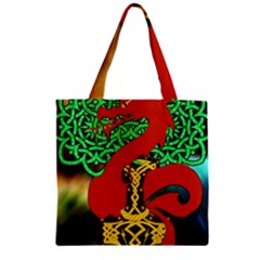 Ragnarok Dragon Monster Zipper Grocery Tote Bag by HermanTelo