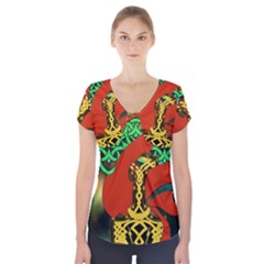 Ragnarok Dragon Monster Short Sleeve Front Detail Top