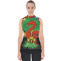 Ragnarok Dragon Monster Mock Neck Shell Top