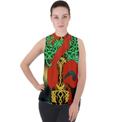 Ragnarok Dragon Monster Mock Neck Chiffon Sleeveless Top by HermanTelo