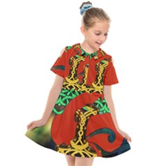 Ragnarok Dragon Monster Kids  Short Sleeve Shirt Dress