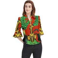 Ragnarok Dragon Monster Loose Horn Sleeve Chiffon Blouse