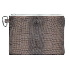 Brown Alligator Leather Skin Canvas Cosmetic Bag (xl) by LoolyElzayat