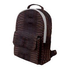 Brown Alligator Leather Skin Flap Pocket Backpack (large) by LoolyElzayat