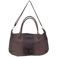 Brown Alligator Leather Skin Removal Strap Handbag by LoolyElzayat