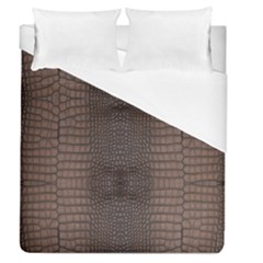 Brown Alligator Leather Skin Duvet Cover (queen Size) by LoolyElzayat