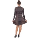 Brown Alligator Leather Skin Long Sleeve Panel Dress View2