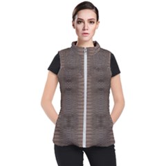 Brown Alligator Leather Skin Women s Puffer Vest by LoolyElzayat