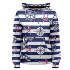 Seamless-marine-pattern Women s Pullover Hoodie