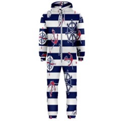 Seamless-marine-pattern Hooded Jumpsuit (men) 