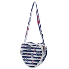 Seamless-marine-pattern Heart Shoulder Bag