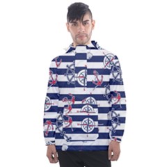 Seamless-marine-pattern Men s Front Pocket Pullover Windbreaker by BangZart