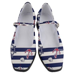 Seamless-marine-pattern Women s Mary Jane Shoes