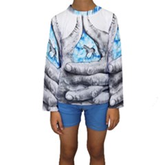 Hands Horse Hand Dream Kids  Long Sleeve Swimwear