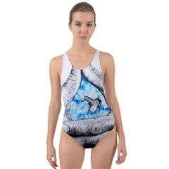 Hands Horse Hand Dream Cut-out Back One Piece Swimsuit