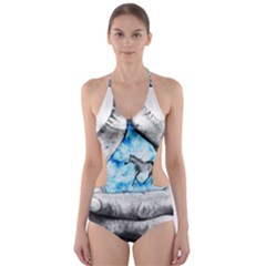 Hands Horse Hand Dream Cut-out One Piece Swimsuit