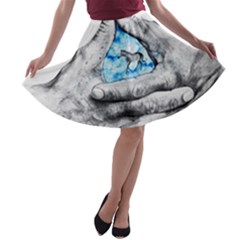 Hands Horse Hand Dream A-line Skater Skirt by HermanTelo