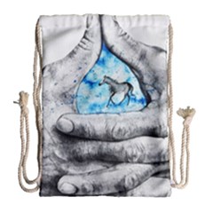 Hands Horse Hand Dream Drawstring Bag (large)