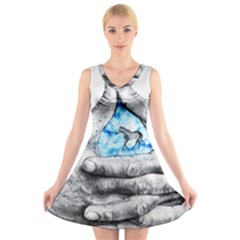 Hands Horse Hand Dream V-neck Sleeveless Dress