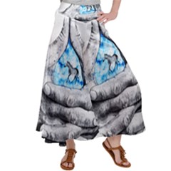 Hands Horse Hand Dream Satin Palazzo Pants