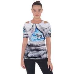 Hands Horse Hand Dream Shoulder Cut Out Short Sleeve Top