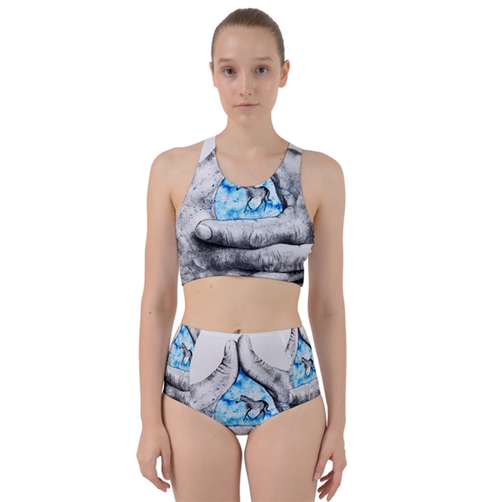 Hands Horse Hand Dream Racer Back Bikini Set