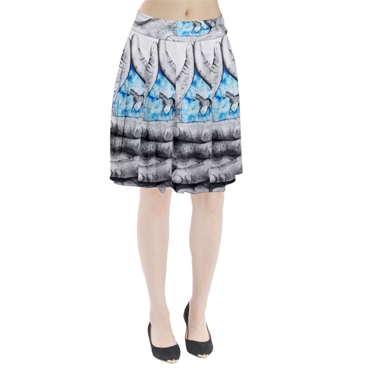 Hands Horse Hand Dream Pleated Skirt