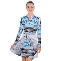 Hands Horse Hand Dream Long Sleeve Panel Dress