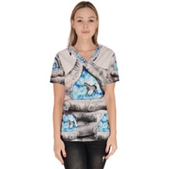 Hands Horse Hand Dream Women s V-neck Scrub Top