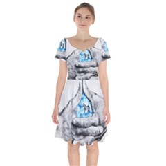 Hands Horse Hand Dream Short Sleeve Bardot Dress