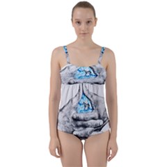 Hands Horse Hand Dream Twist Front Tankini Set by HermanTelo